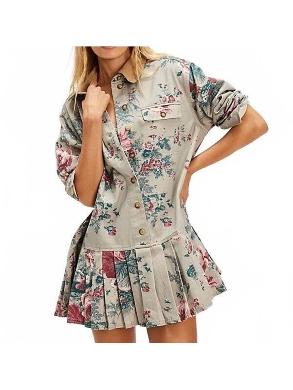 Free People Connor Printed Mini Dress, Sz 6